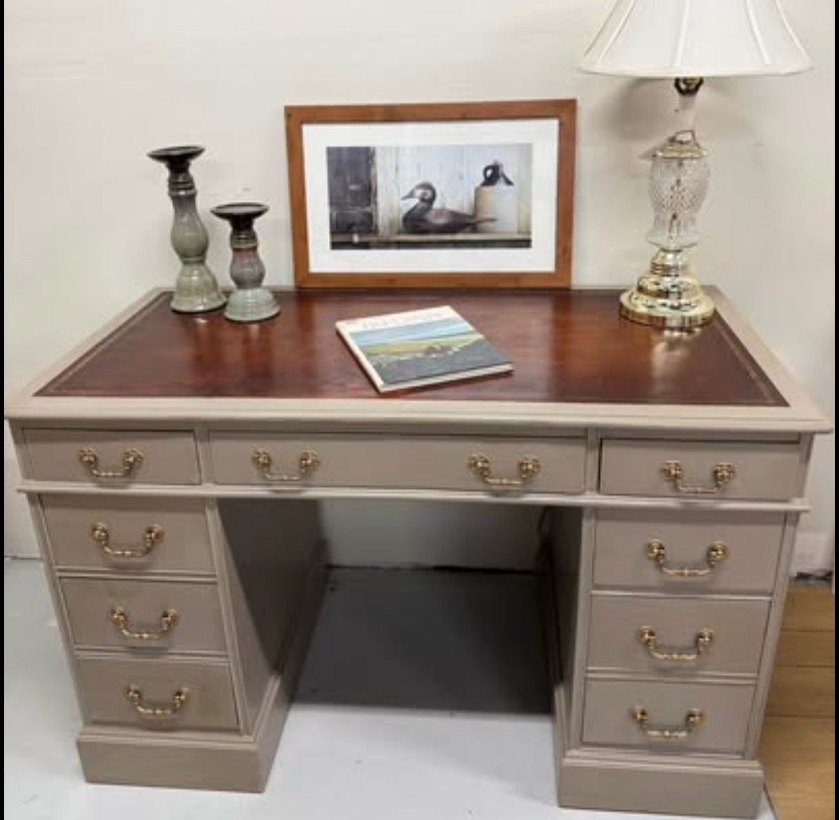 Taylor Made leather top executive desk