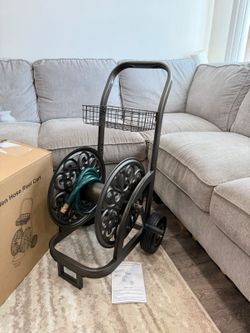 Garden Hose Reel Cart with Wheel, Hold up to 200 Ft of 5/8” Hose