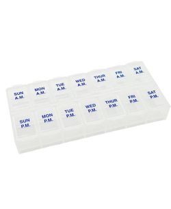 EZY DOSE WEEKLY 7 DAY AM/ PM PILL ORGANIZER VITAMIN CASE AND MEDICINE FOR TWICE A DAY EASY- OPEN FOR HOME AND TRAVEL USE