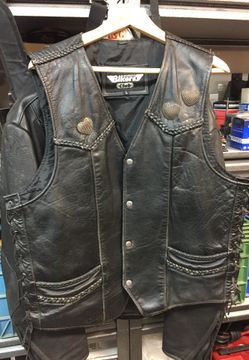 Leather riding vest