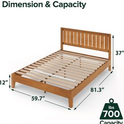 Zinus Alexis Deluxe Wood Platform Bed Frame, Queen