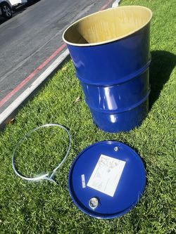 Metal drum with lid and locking ring  55 Gallons“Food grade”Tambo de metal con tapa y cincho