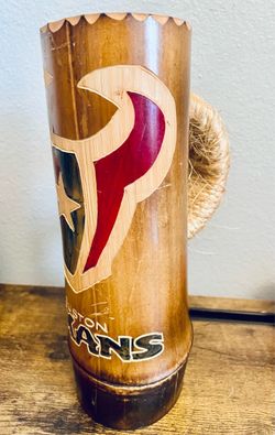 Houston Texans Hand-Carved Bamboo Candle Holder
