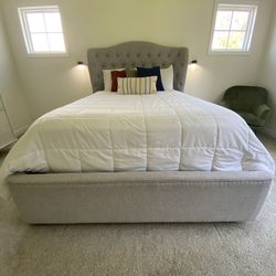 Queen Bed Frame w/ storage & USB chargers built-in