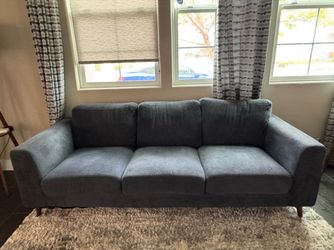 89" Casper Sofa In Charcoal/Slate Blue