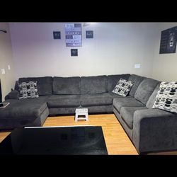Charcoal Grey Sectional Couch 