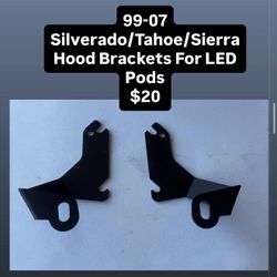 99-07 Silverado/Tahoe/Sierra Hood Brackets For LED Pods 