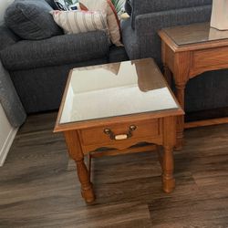 Thomasville Oak Accent Table with Drawer