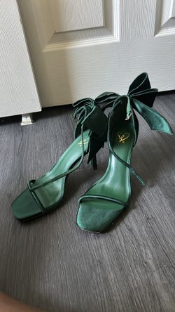 Satin Green Heels