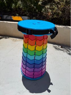 Portable Telescopic Folding Stool with Carry Strap