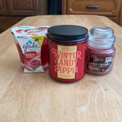 3 Small Jar Candles, Bath & Bodyworks, Glade