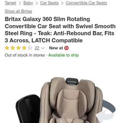 Britax Galaxy 360 Convertible Booster Seat Brand New 