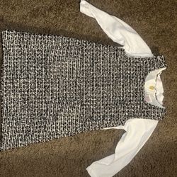 Tweed Dress & White Shirt