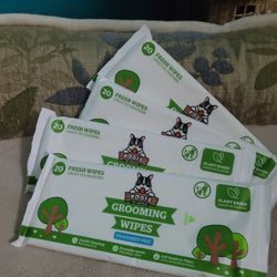 Pogi's Grooming Wipes, Plant-Based, 4 Packs (80 Wipes)
