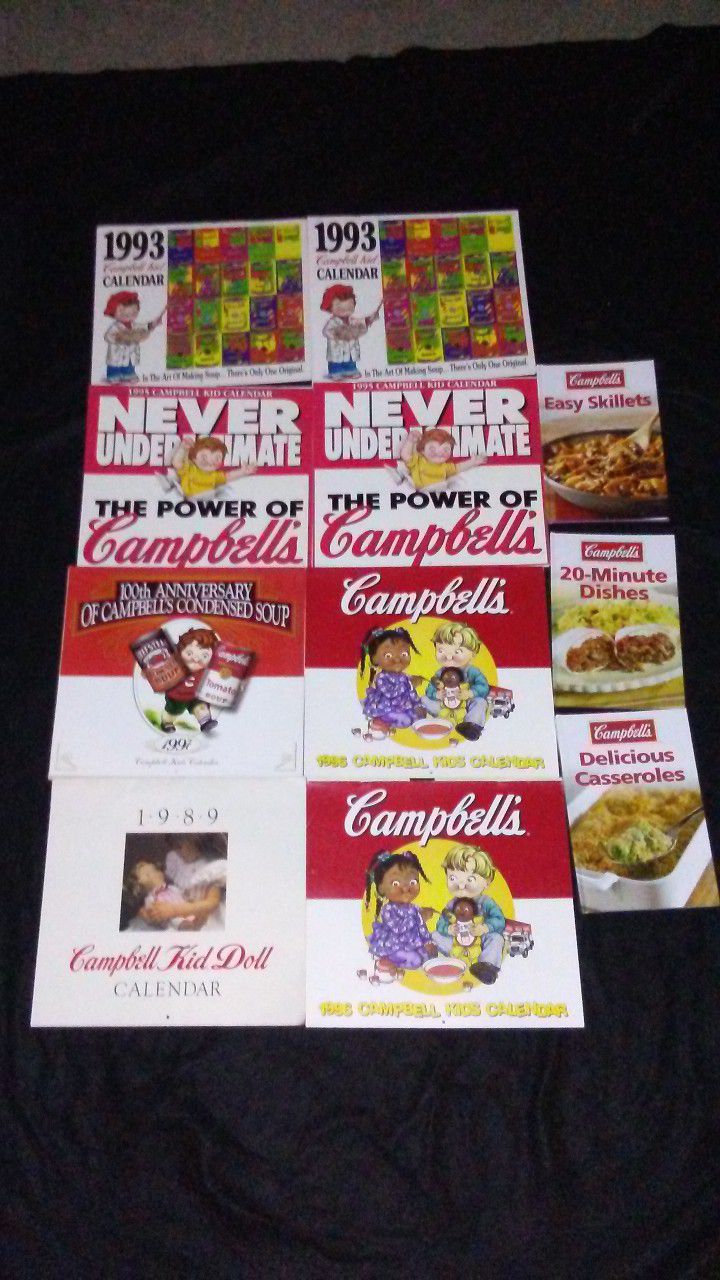 Campbell Soup calendars and recipe books