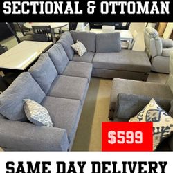 NEW SECTIONAL AND OTTOMAN 