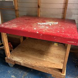 Wood Carpenter Cart On Wheels 