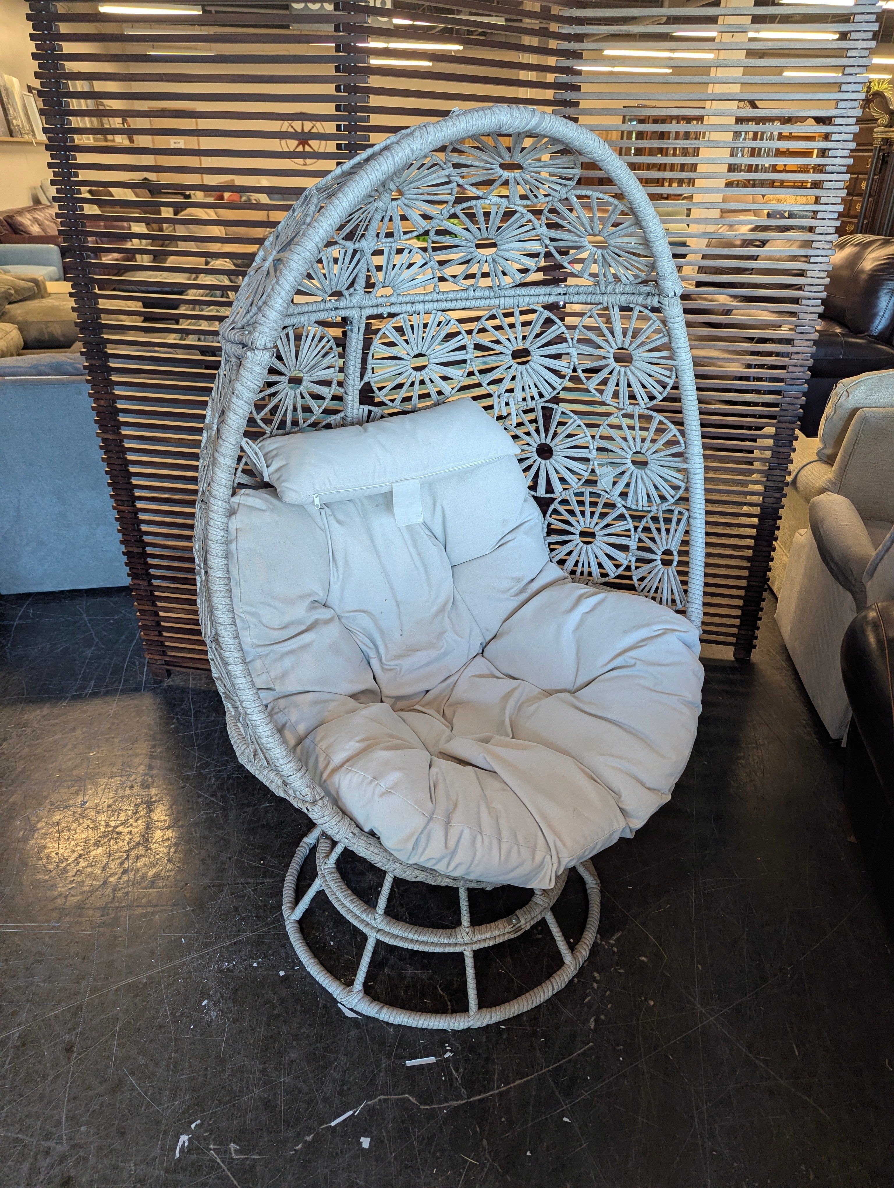 CaysonLiving Modern Woven Hanging Egg Chair with Cushion