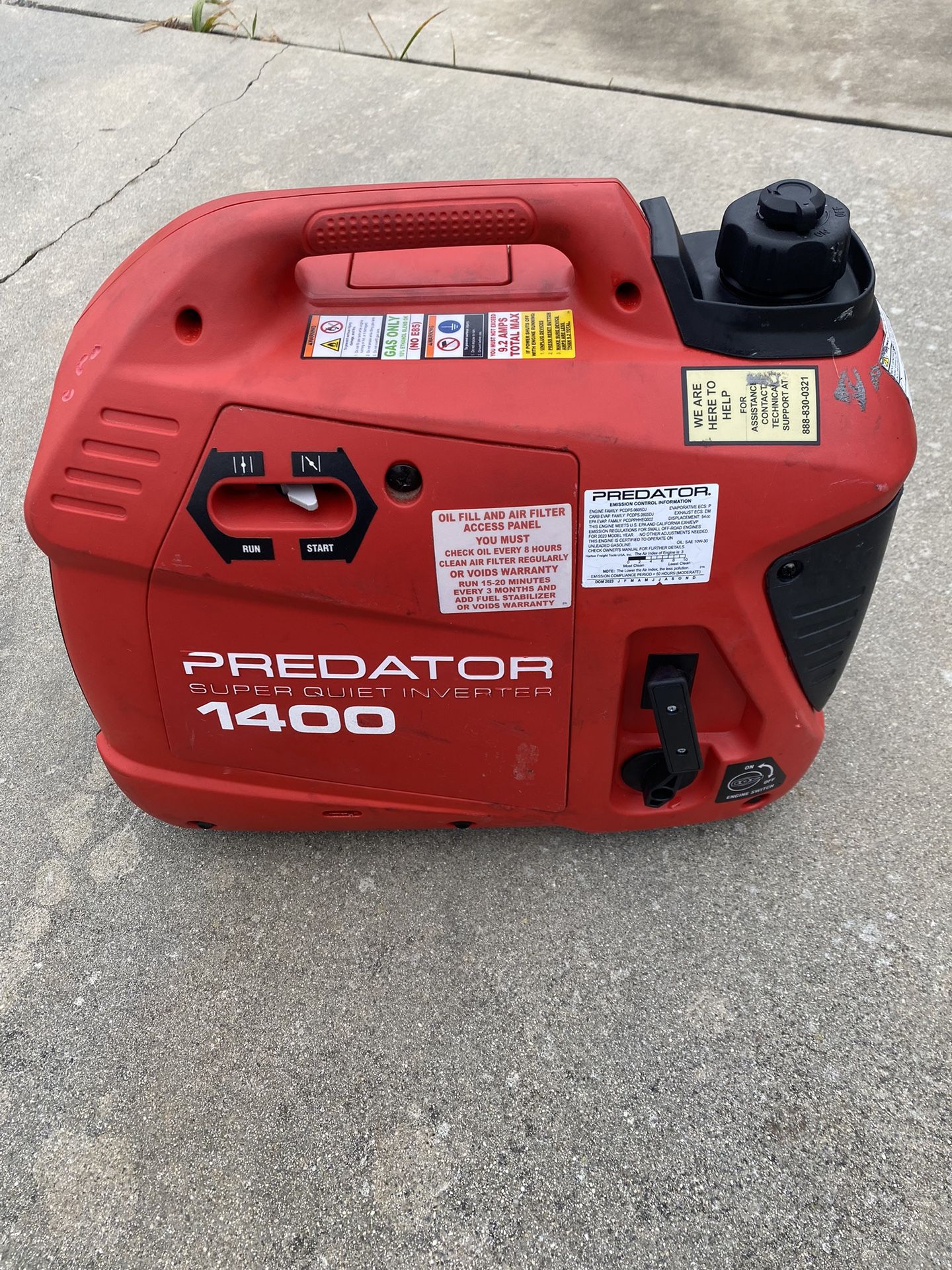 Like New Predator Generator Inverter 1400 Watts