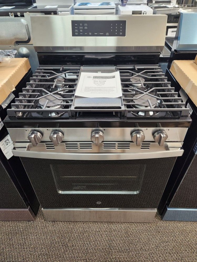 30 in. 5-Burners Smart Free-Standing Gas Convection Range in Stainless with EasyWash Oven Tray And No- Preheat Air Fry