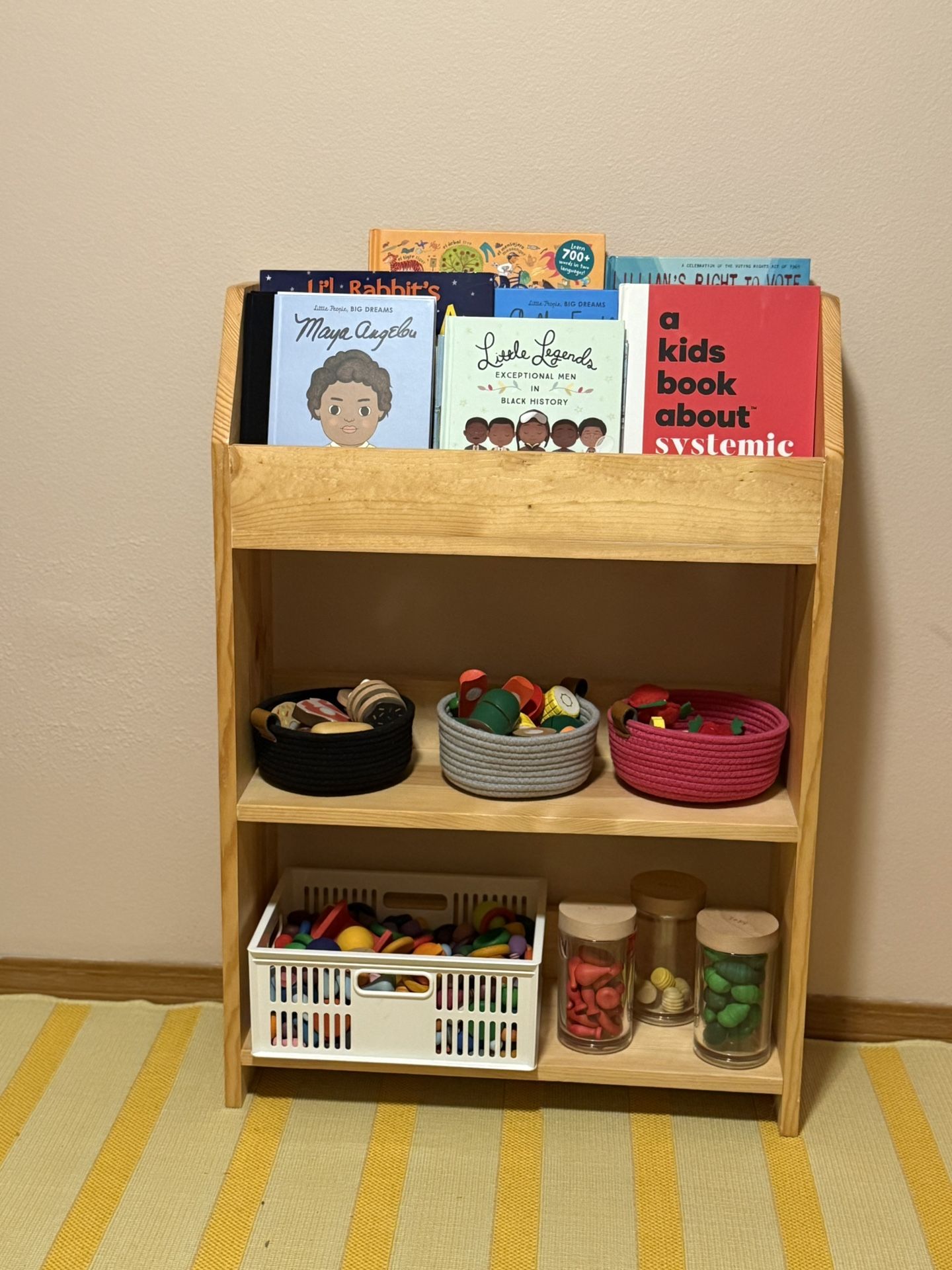 Montessori Style Solid Wood Open Ended Shelf & Bookshelf