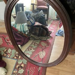 Antique Beautiful Ethan Allen Oval Mirror