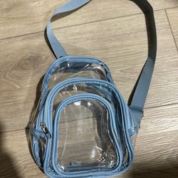 Clear blue bag