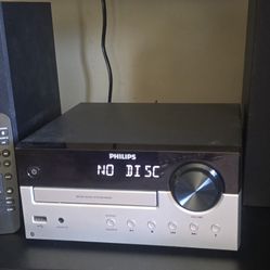 PHILIPS All-in-One Home Stereo System with Remote Contro – CD Player, Bluetooth, FM Radio, USB & Aux Inputs,Compact Design -Black