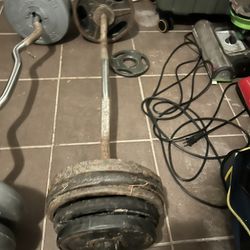 2 Inch Curl Bar With 72.5 Pounds Of Weight Adjustable  