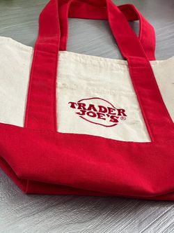 Trader Joe’s Mini Canvas Tote Red & Cream