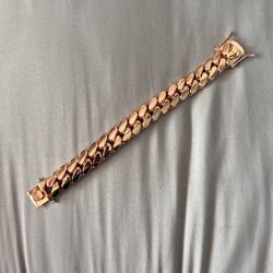Rose Gold Cuban Link Bracelet 