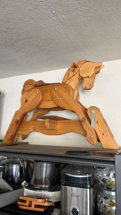 Solid wood rocking horse
