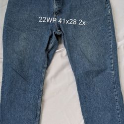 Womens Lee Riders Relaxed 22WP Petite 41x28 Denim Blue Jeans Pants 1575544 Cotton 100% 5 Pocket