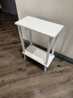 White 2-Tier Side End Table