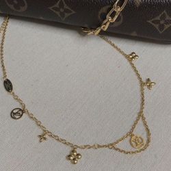 Lv Gold Necklace 