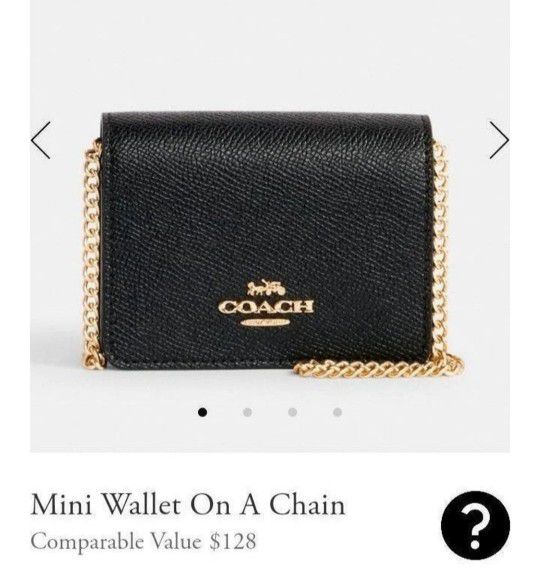 Coach Mini Wallet On A Chain Crossbody Black NEW for Sale in New York, NY -  OfferUp