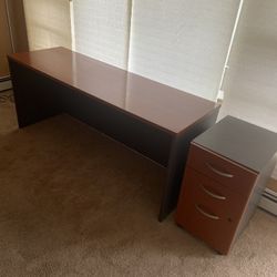 Office Desk with Filing Cabinet