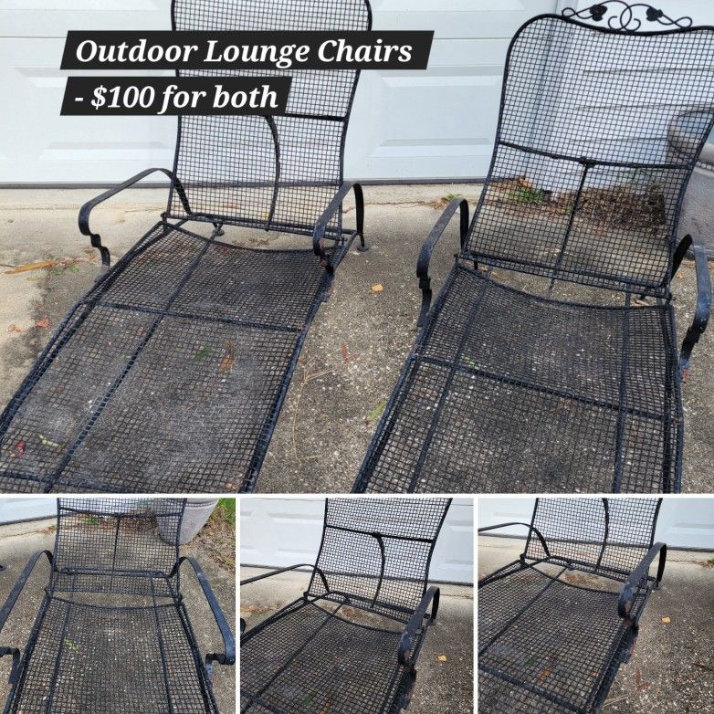 Outdoor Lounge Chairs - Set Of Two
