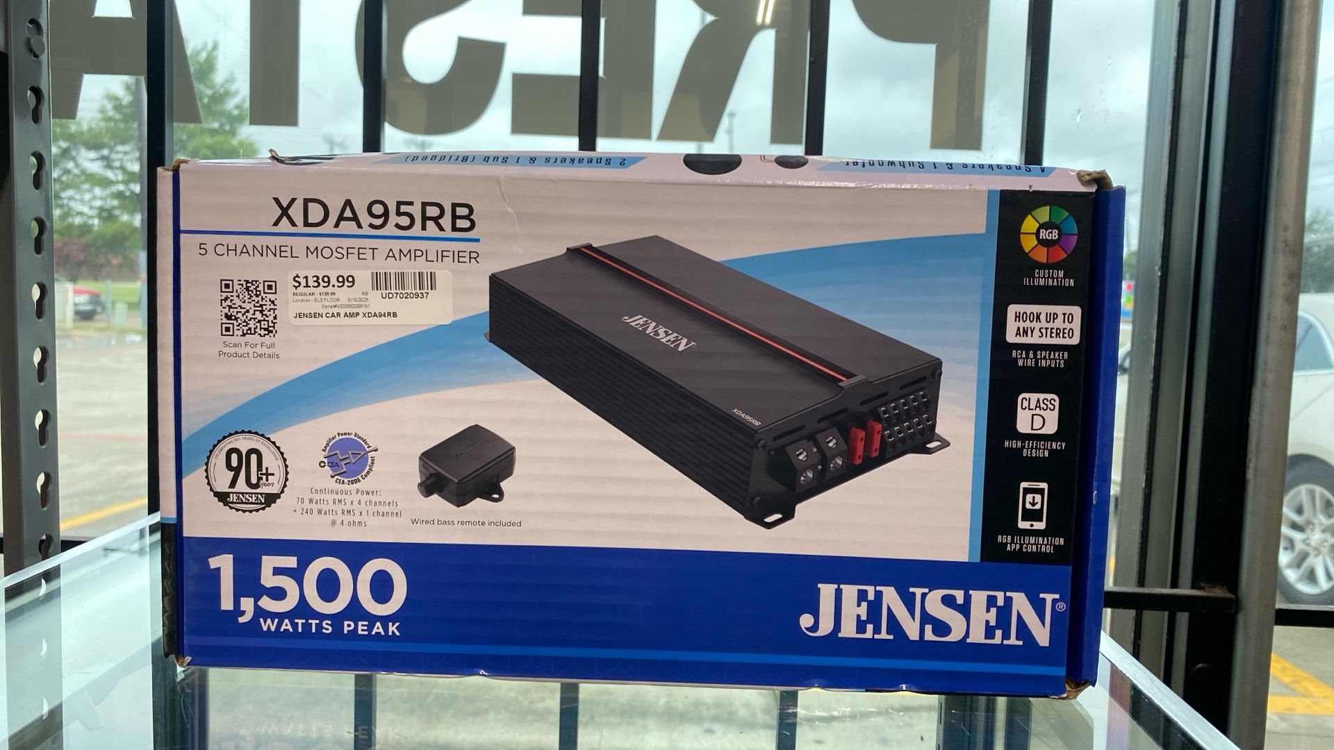Jensen 1500 Watt Car Amp (XDA95RB)