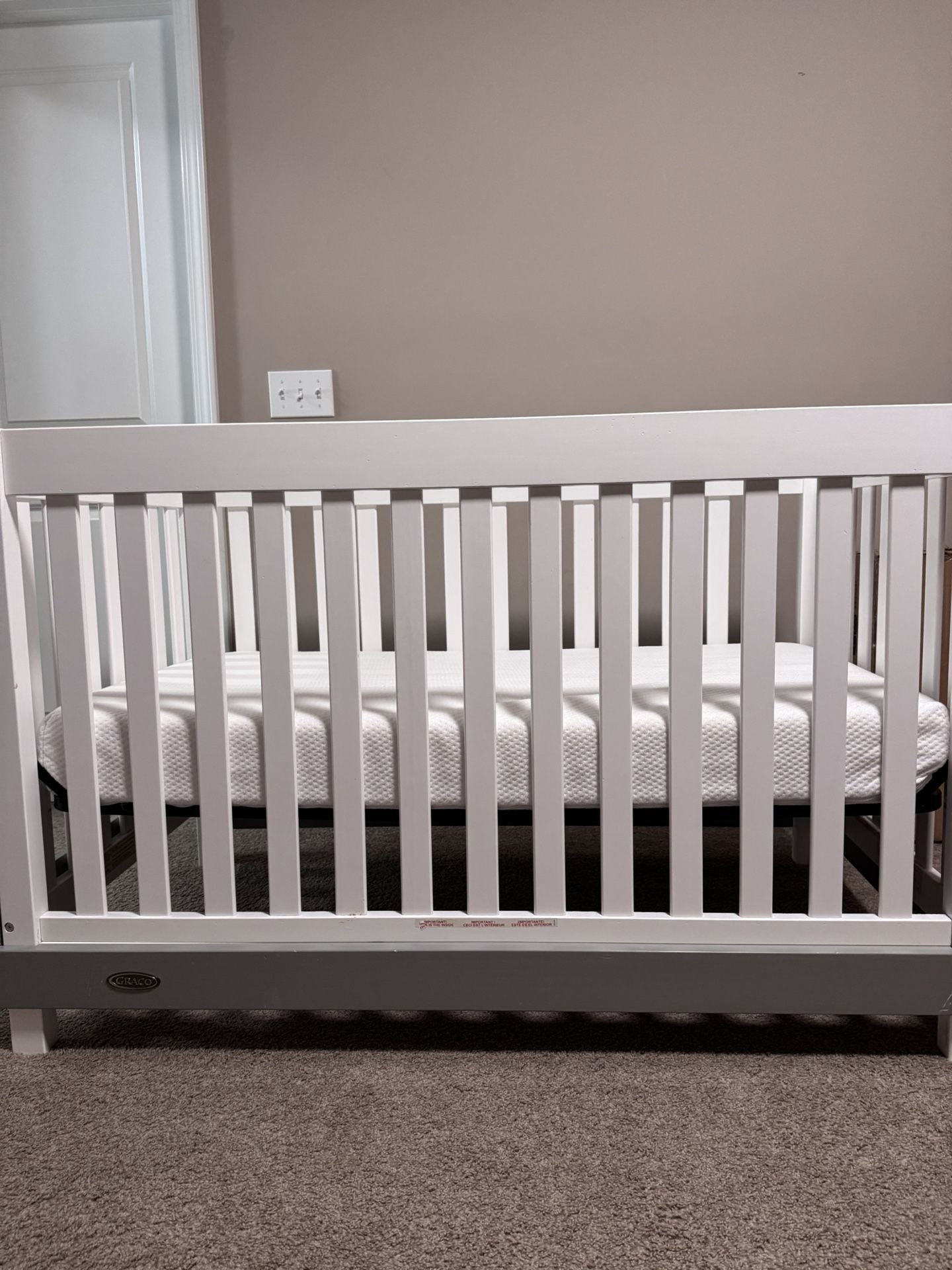 Baby Crib and Mattress Graco