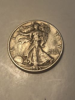 1945 Reverse walking liberty half dollar silver coin