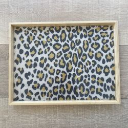 Bamboo & Resin Serving Tray – Leopard