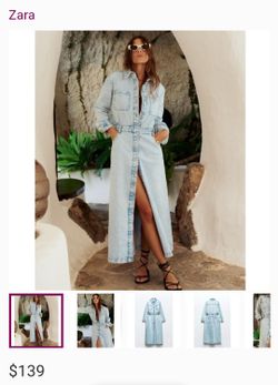 Light Wash Denim Maxi Shirt Dress