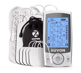 Dual Channel TENS Unit Muscle Stimulator Machine with 20 Modes, 2" and 2"x4" TENS Unit Electrode Pads