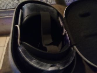 A quest 2 colored with sharpie with a battery pack on the head strap no controllers but everything else works just fine