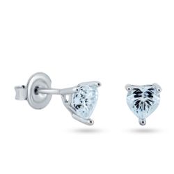 Heart Earrings S925 White Gold Plated With Moissanite