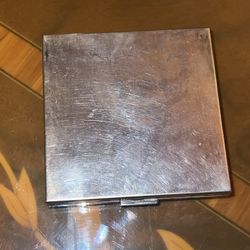 Used Pilcher Powder Compact Need Mirror 1940s Silver Plated Abstract Geometric  Puff Vtg