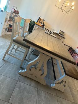 Farmhouse Dining Table with Chairs