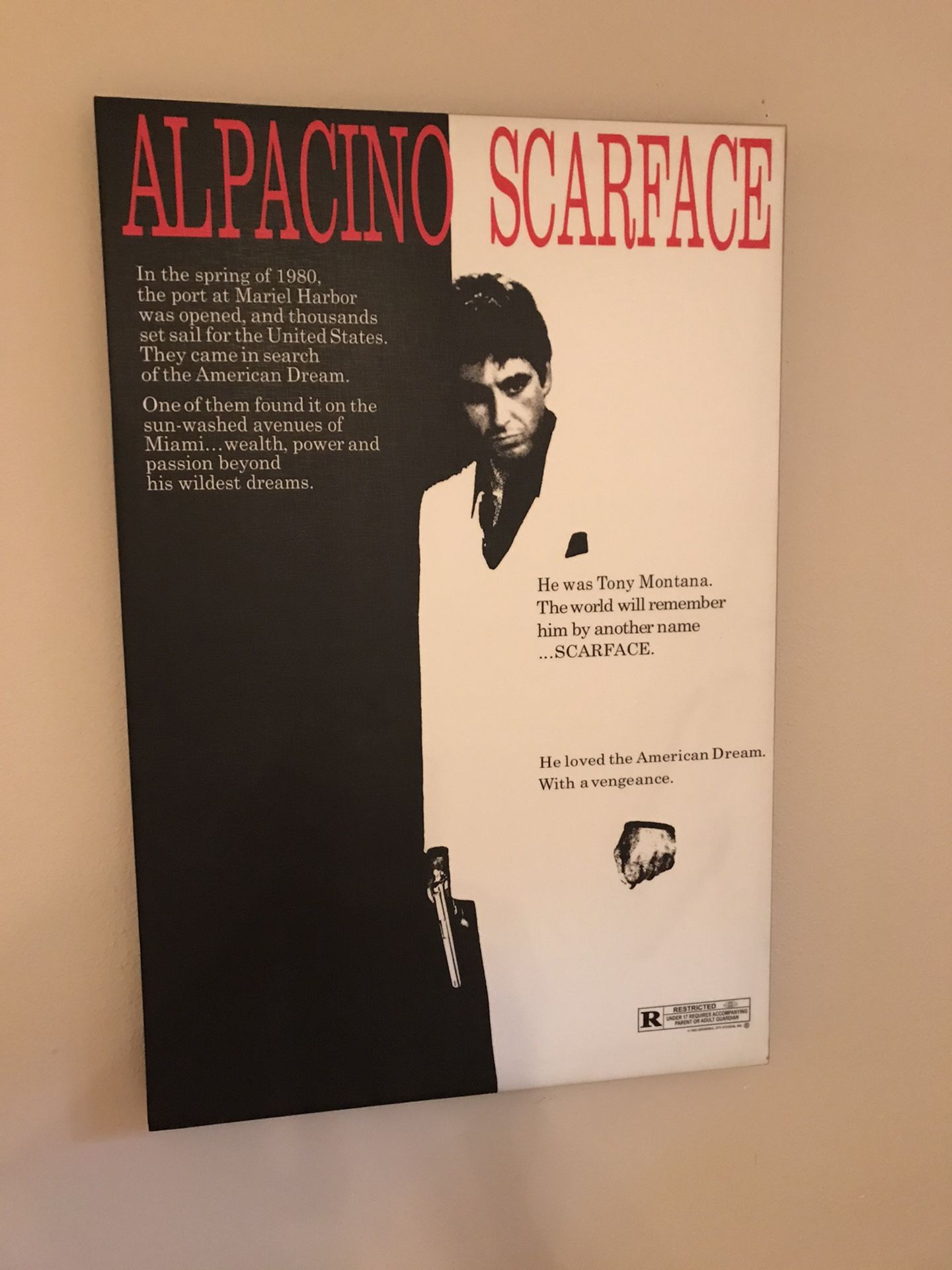 Scarface stretched canvass