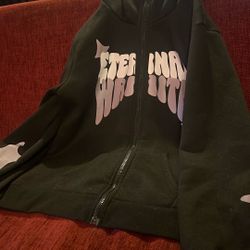 Eternal Life Black Zip-Up Hoodie – Size Small 
